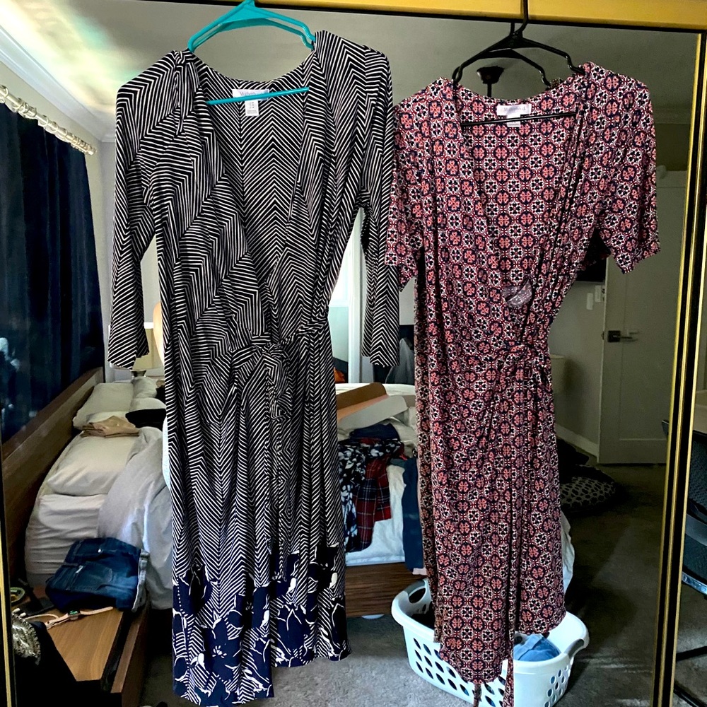 Bundle! Two maternity, wrap dresses.